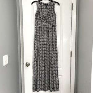 Chaps Black White Maxi Dress Size S